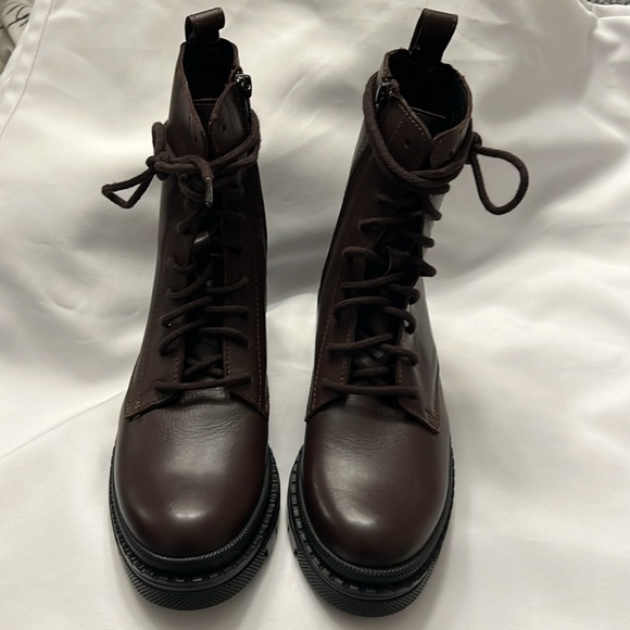 Steve Madden Women's Jamisyn Lace-Up Leather Boot in Brown size 8 - Picture 4 of 12